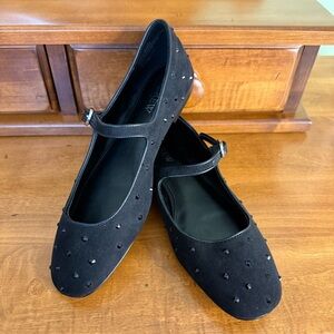 J Crew satin rhinestone Mary Jane Flats ballet buckle strap woman 7.5 classic